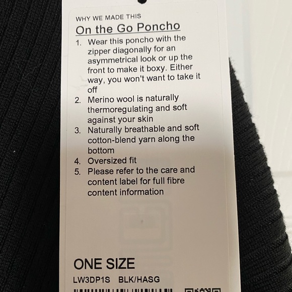 ❌SOLD❌ Lululemon black and grey poncho - Picture 8 of 8